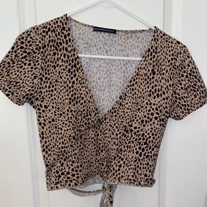 Brandy Melville Cheetah Wrap Top - EXTREMELY RARE